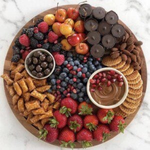 Easy Dessert Board chocolate fruit