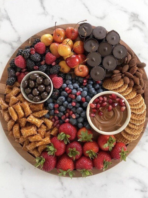 Easy Dessert Board chocolate fruit