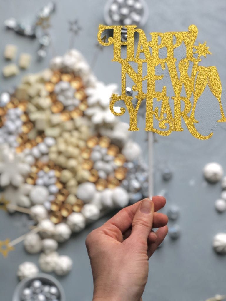 happy new year cake topper