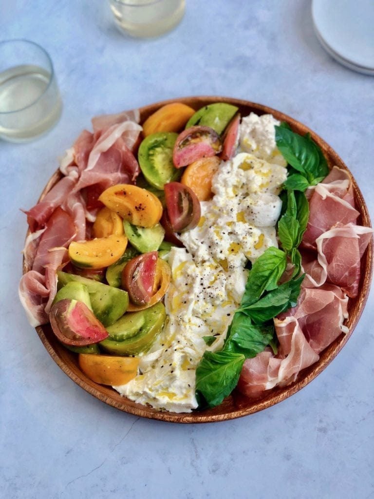 burrata peach appetizer