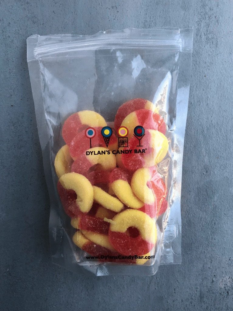 candy board gummy peach rings