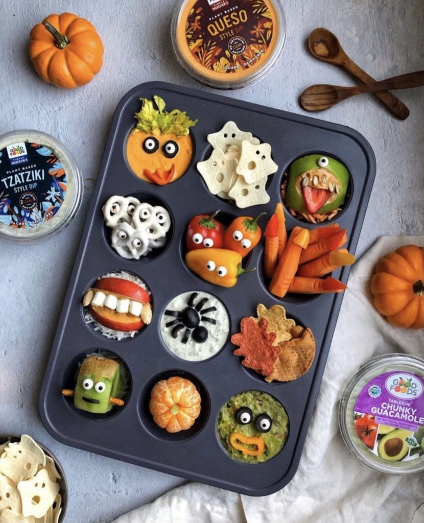 kids halloween snack board
