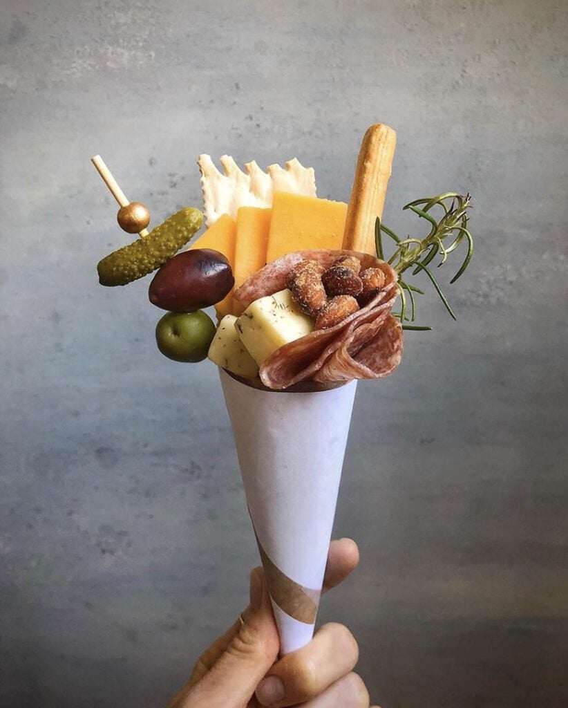 individual appetizer in cups