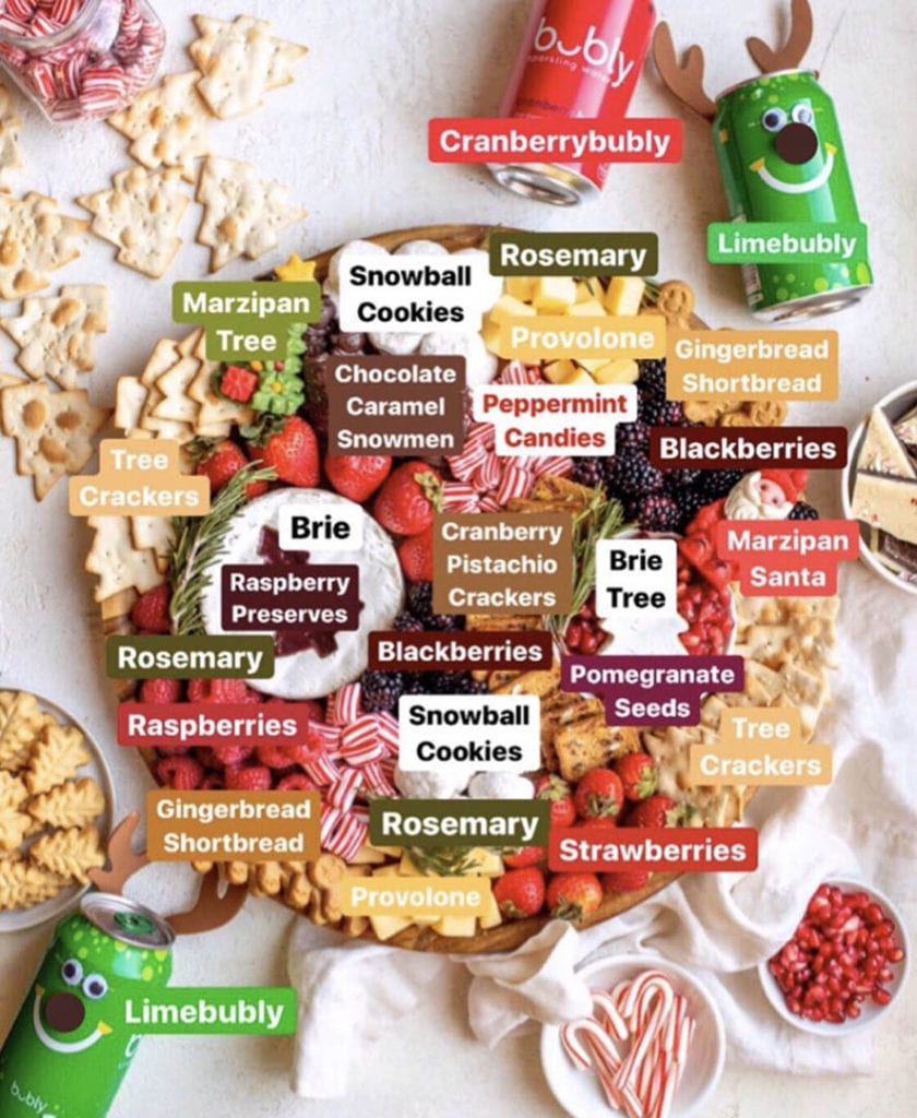 Christmas brie cheese board platter