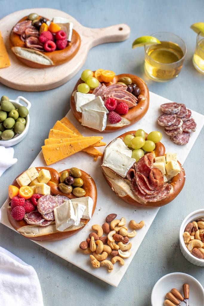 German soft pretzel charcuterie board