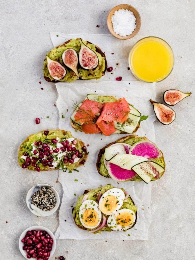 avocado toast toppings bar brunch board
