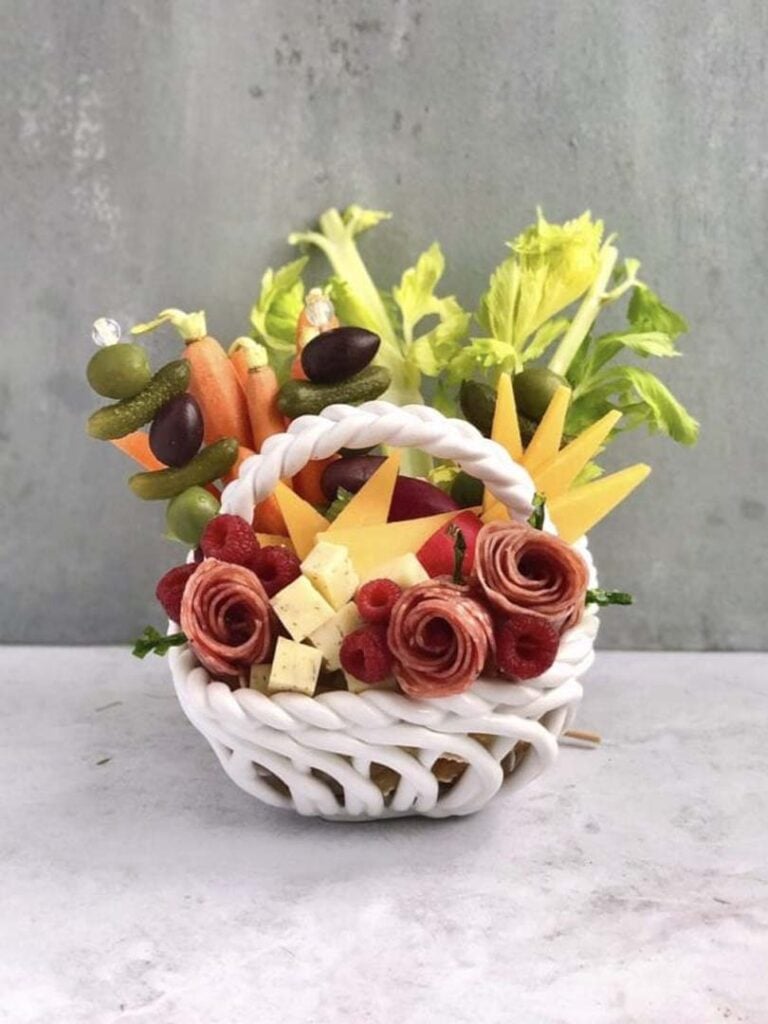 adult easter basket charcuterie