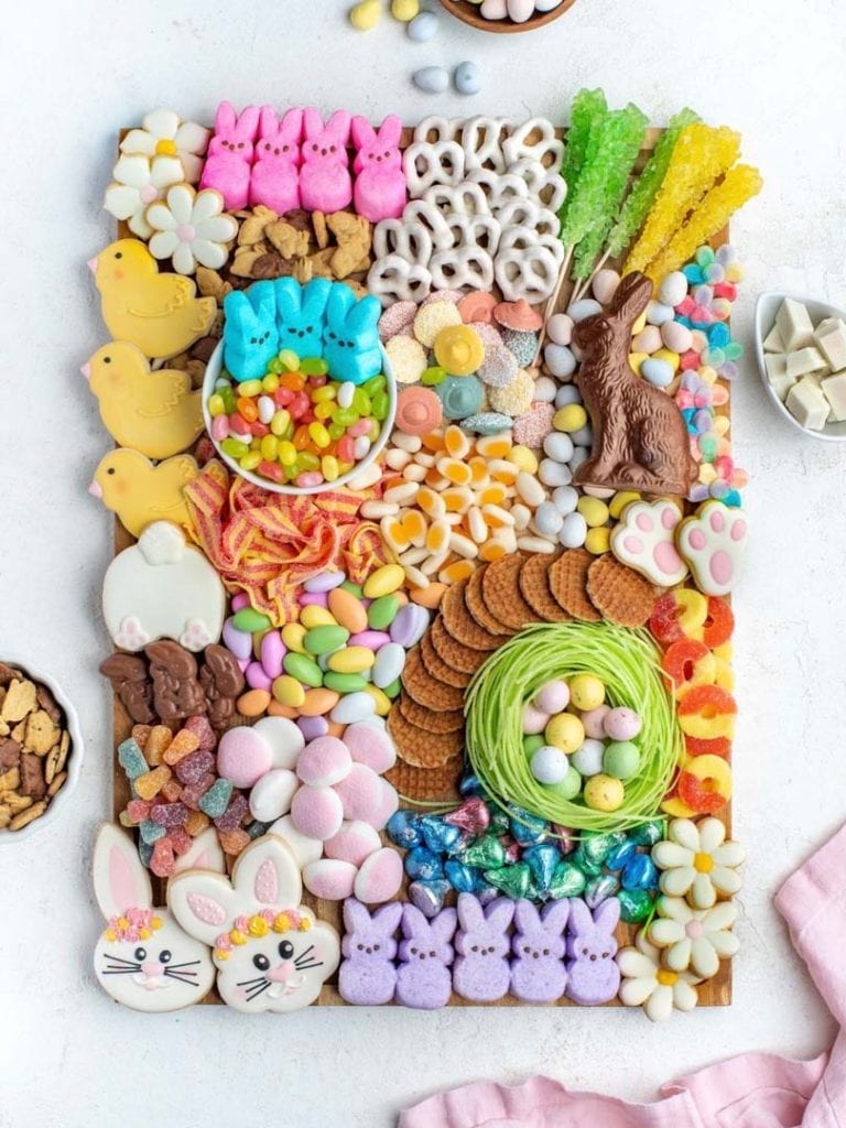 easter charcuterie dessert board