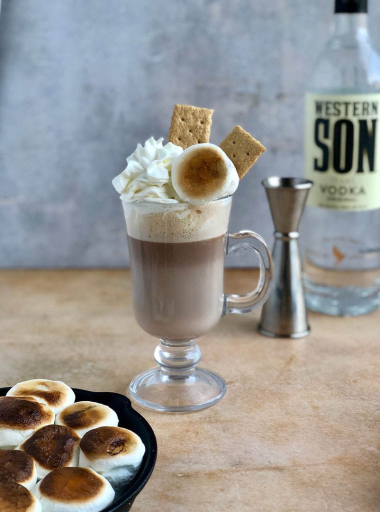 spiked hot chocolate with marshmallows