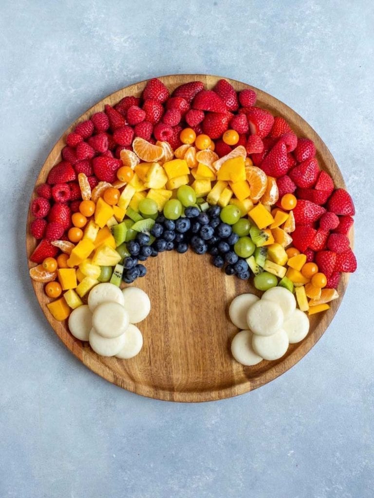 fruit rainbow charcuterie board