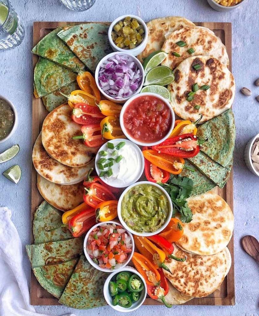 quesadilla toppings charcuterie board