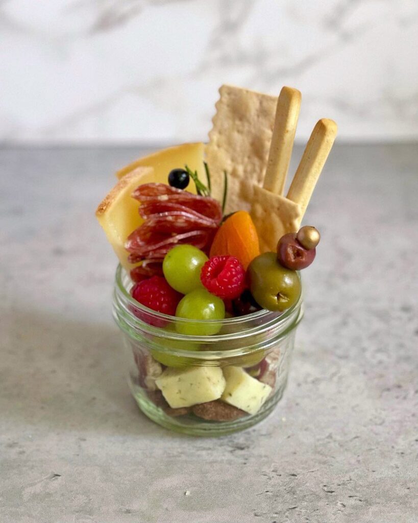 jarcuterie charcuterie in a cup