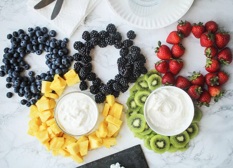 olympic rings of fruit