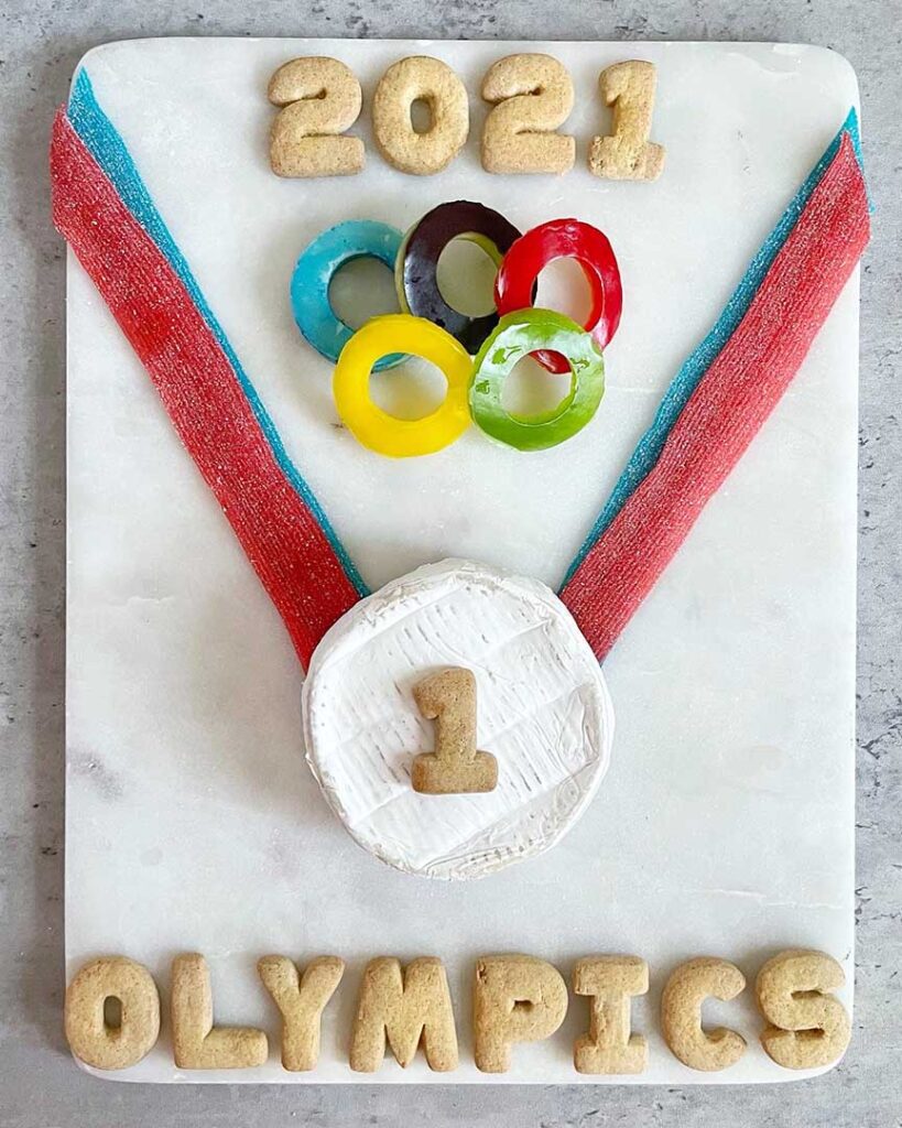 olympic snack cheese board