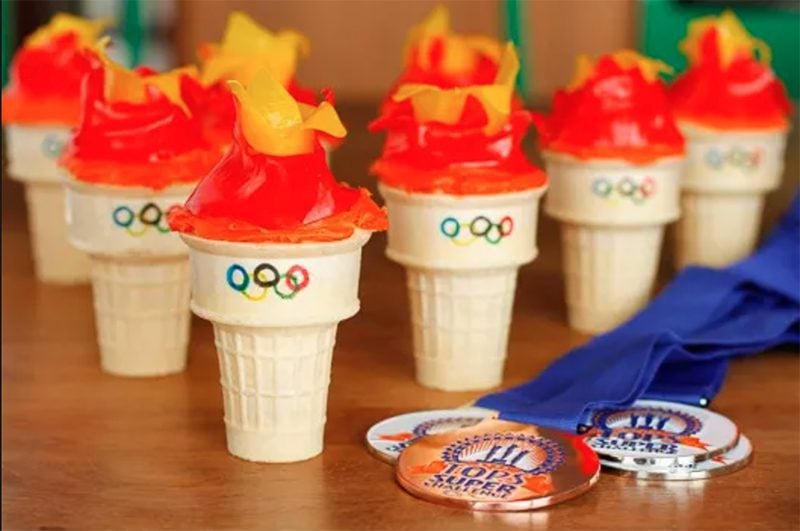 olympic torch cupcakes