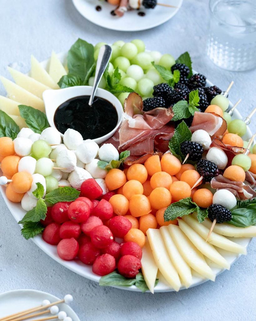 melon prosciutto skewers