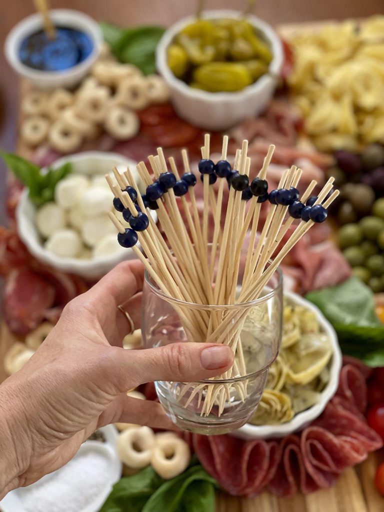 antipasto skewers bocconcini