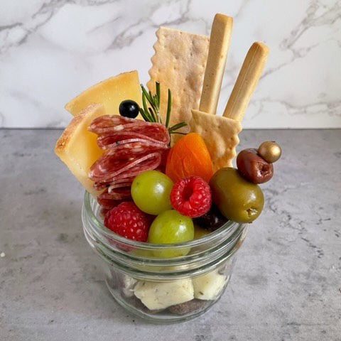 jarcuterie charcuterie in a cup