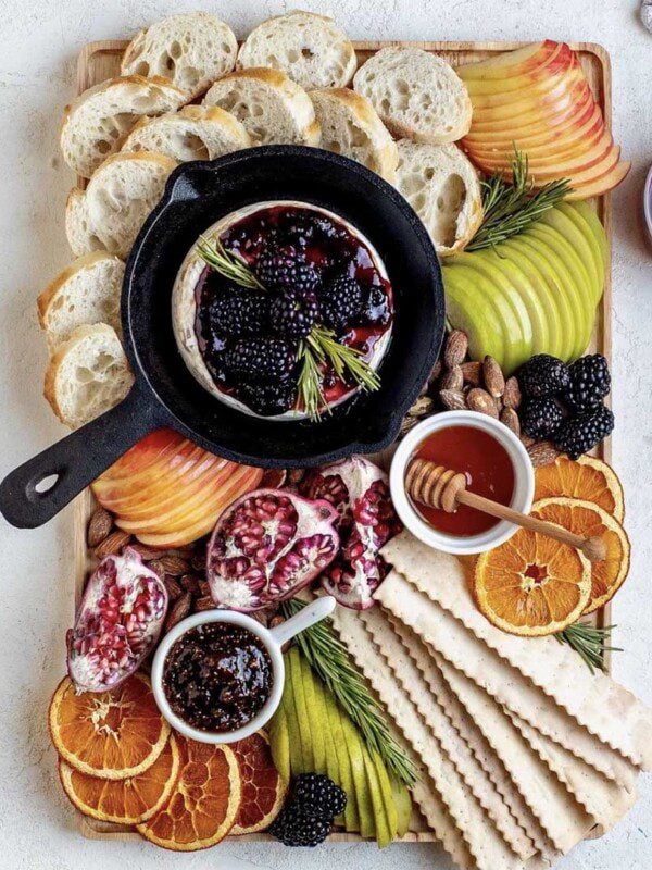 baked brie cheese board