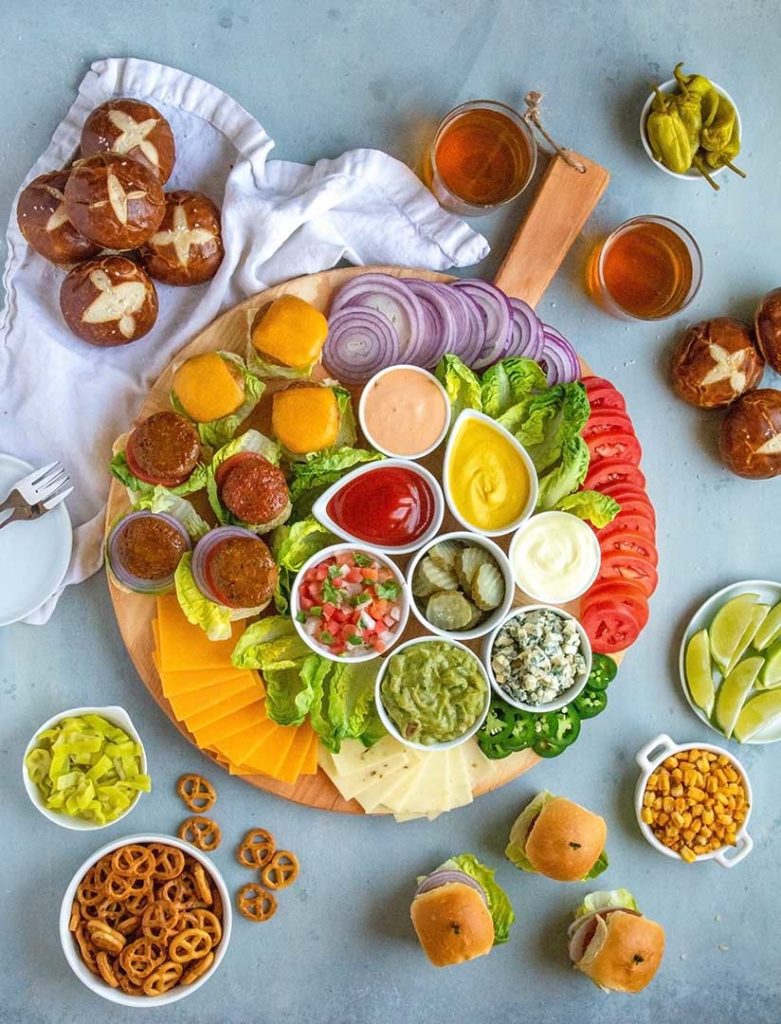 burger toppings bar