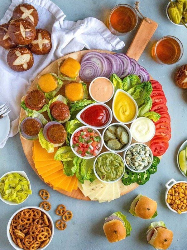burger toppings bar