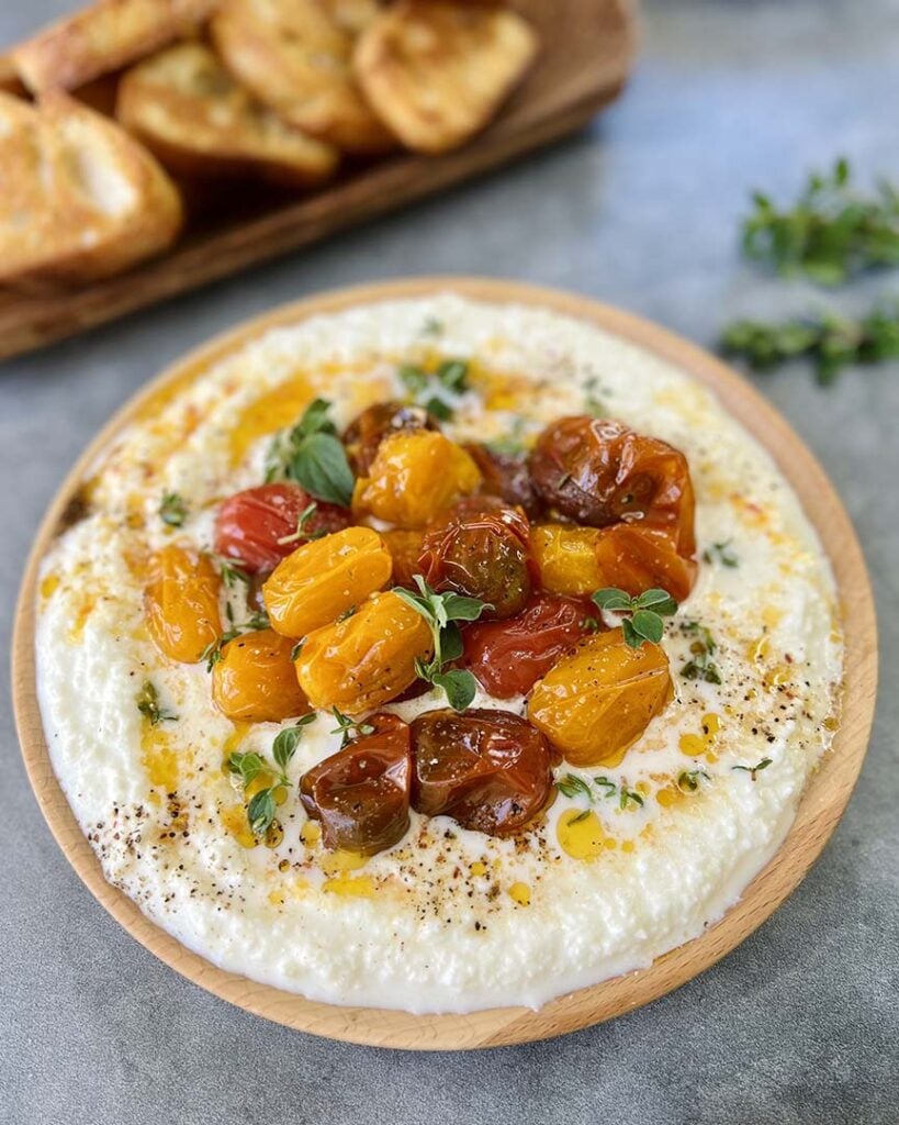 roasted cherry tomatoes & burrata dip