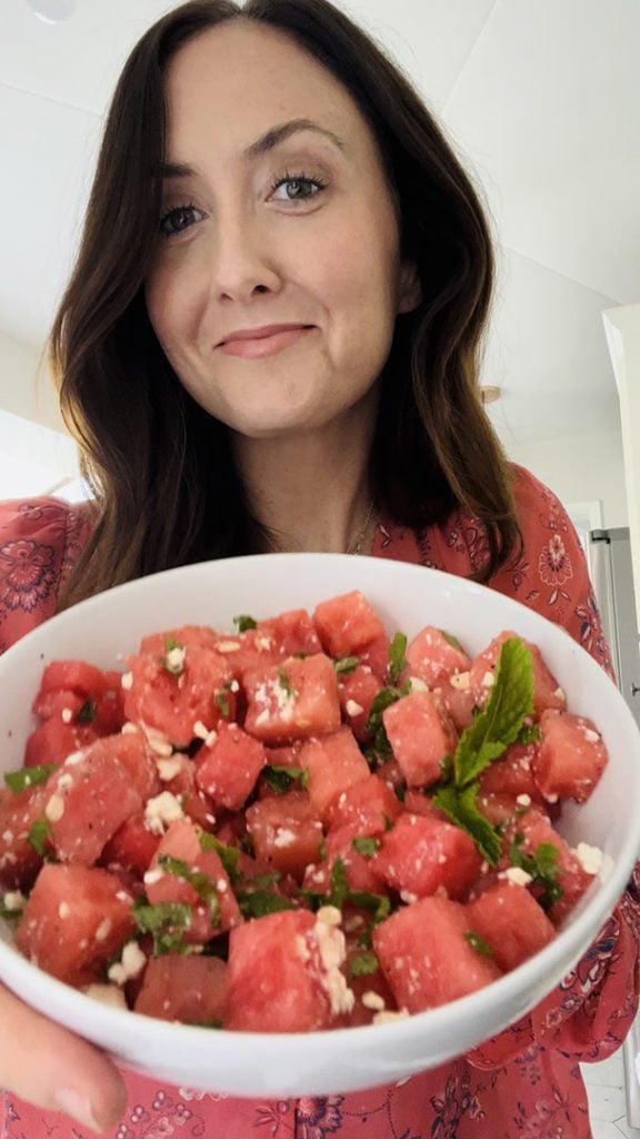 watermelon feta mint salad