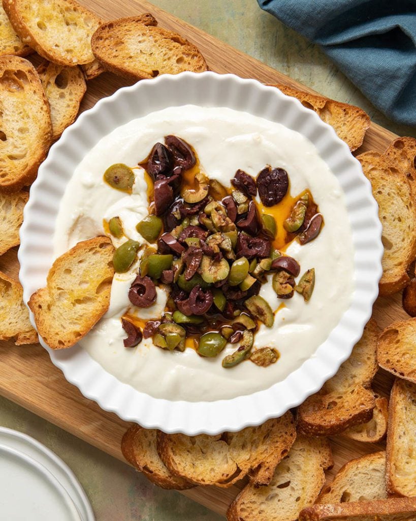 Whipped feta recipe with honey olives