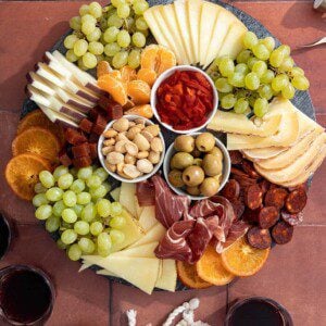 wine and tapas spanish charcuterie board