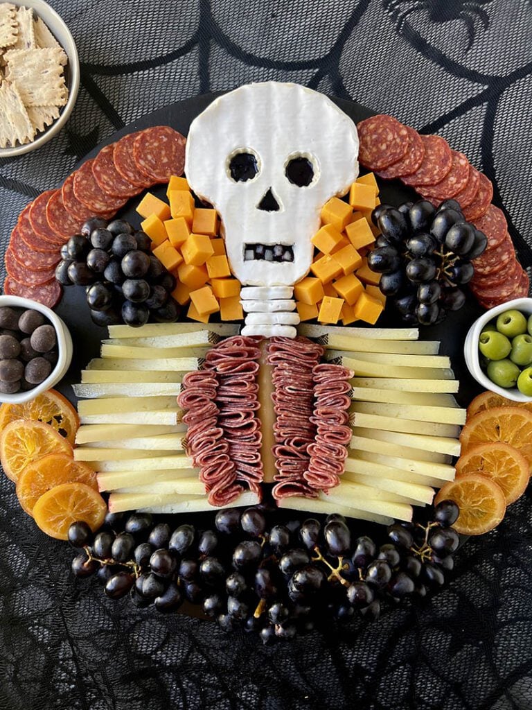skeleton charcuterie board