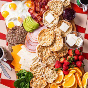 sourdough english muffin breakfast board