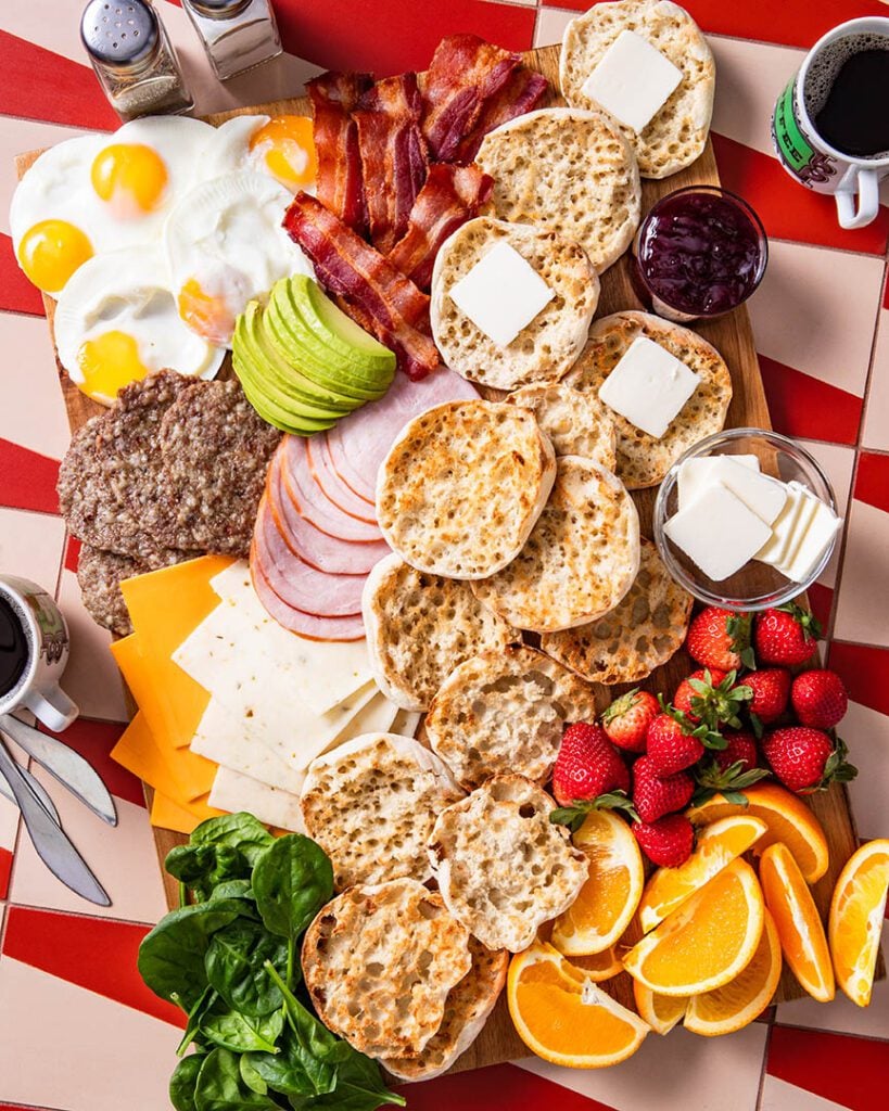 sourdough english muffin breakfast board