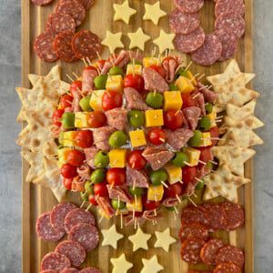 New Year's charcuterie ball drop salami