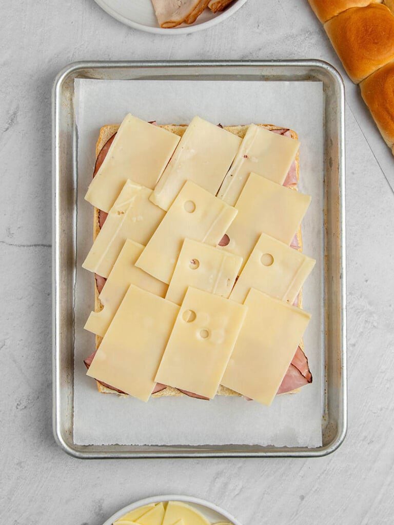 ham and swiss sliders on slider buns