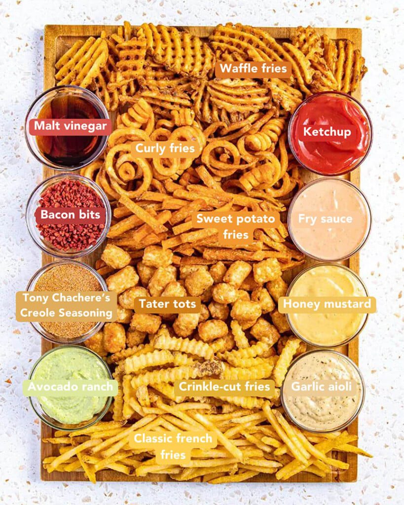 Loaded French Fries Board Visual Ingredients List