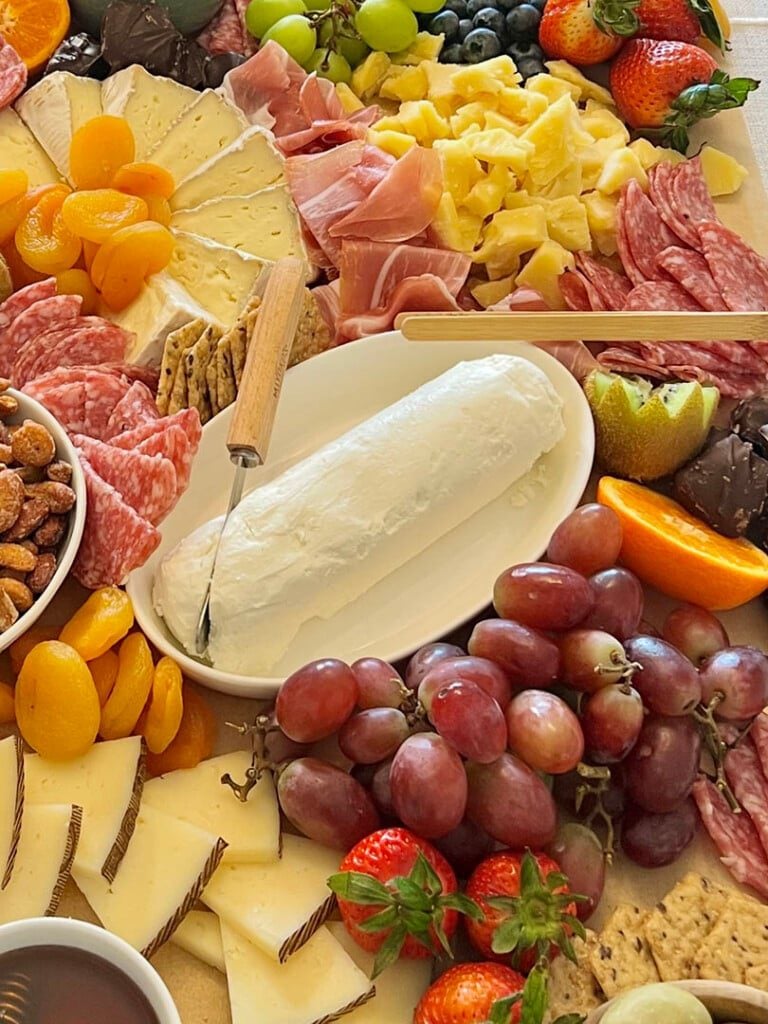 costco goat cheese on grazing table
