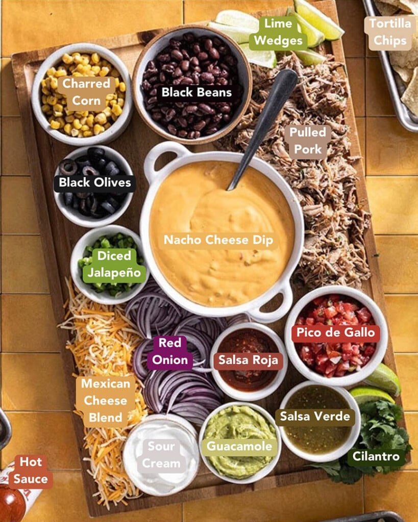 nacho toppings ingredients labeled