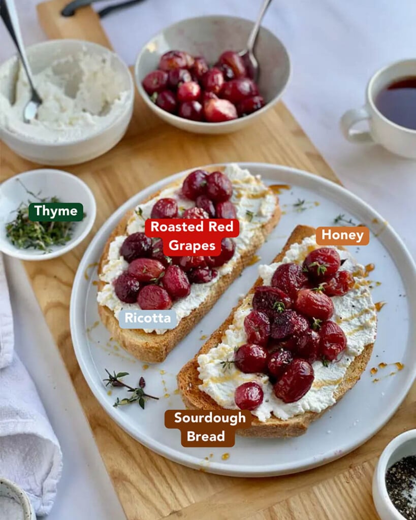 Roasted Grape Crostini Two Ways Ingredients List