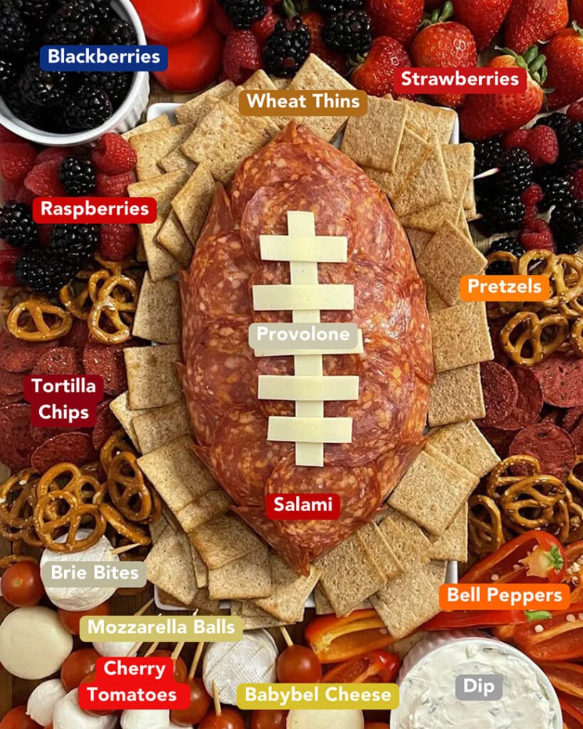 Super Bowl Cheese Ball Board Ingredients List